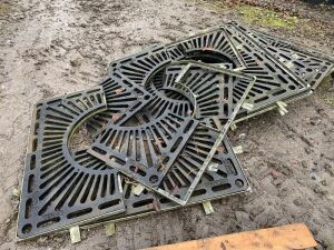 Pallet Of Cast Iron Tree Grilles