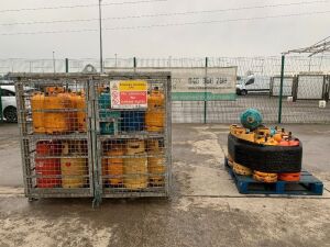 Gas Bottle Storage Cage c/w Gas Bottles