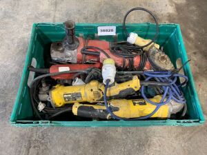 Crate Of Drills, Angle Grinders & More