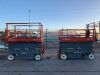 UNRESERVED 2 x 2016/2014 Skyjack SJ4632 Electric Scissors Lifts