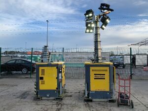 UNRESERVED 2 x 2016 Atlas Copco QLB60 8M LED Lighting Tower/Generator