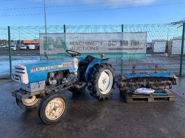 UNRESERVED Mitsubishi D2050 20HP Compact Tractor c/w Mitsubishi Rotovator
