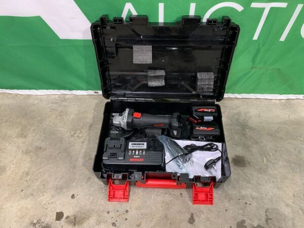 NEW/UNUSED Keyang DG18BL 125mm 18V Cordless Grinder c/w 2 x Batteries & Charger