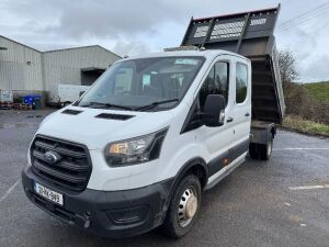 UNRESERVED 2021 Ford Transit 470 Base 2.0TD Twin Wheel Crew Cab Tipper