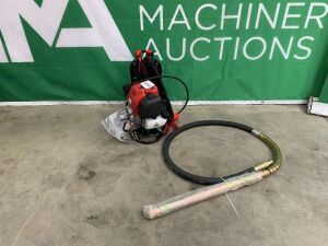 NEW/UNUSED 2 Stroke Concrete Back Pack Poker Unit c/w 2.4M Lance