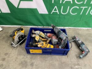 UNRESERVED Selection Of Cordless Dewalt Tools c/w Charger, Bosch Hammer Drills & Hilti Cordless SDS - Drill