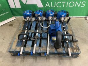 UNRESERVED 4 x Hyundai Petrol Strimmer/Multi-Tool Engines & Hyundai Blower