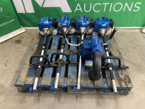 UNRESERVED 4 x Hyundai Petrol Strimmer/Multi-Tool Engines & Hyundai Blower