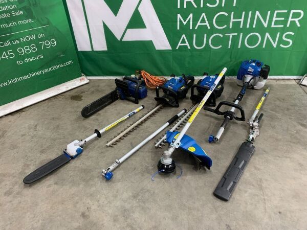 UNRESERVED 2 x Hyundai Petrol Hedge Clippers, Hyundai Petrol Multi Tool & Hyundai Electric Chainsaw