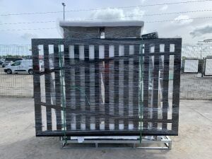NEW/UNUSED 17FT x 6FT Double Electric Swing Gate c/w Stone Pillars (2025)