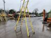 UNRESERVED 5 Rung Yellow Fiberglass 2.71m 150KG Ladder - 3