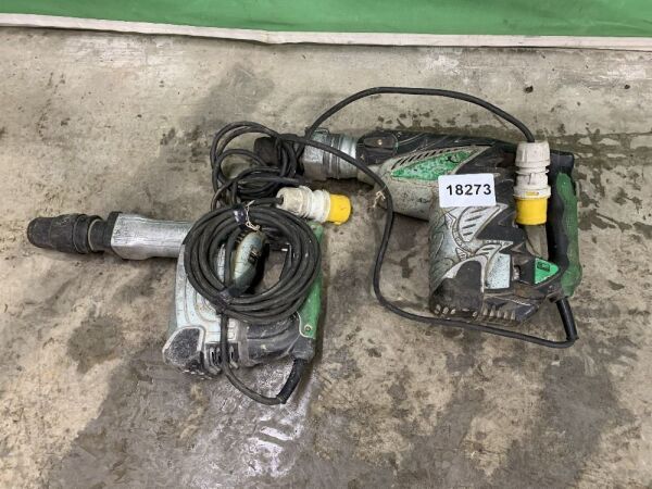 UNRESERVED 2x Hitachi 110v Hammer Drills