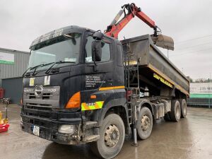 2007 HINO 700 3231 8x4 Grab Tipper c/w 2007 Epsilon E120 Extendable Crane & Hydraulic Clamshell