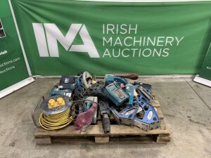 Pallet to Include: 2x Makita Belt Sanders, 3x Multi Hit Nailers, Safeline 110v Extenstion Lead, 2x - Makita Drills & More