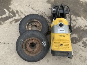 2 x Destone Tyres & Rims & Parkside Electric Power Washer