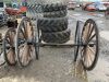 UNRESERVED 4x Carriage Wheels, 2x Axles & 4 Springs - 2