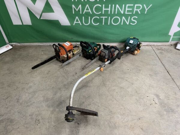 2x Chainsaws & Petrol Strimmer