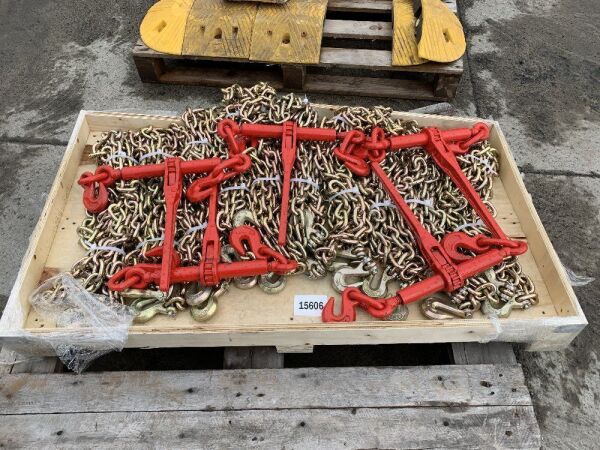 UNRESERVED UNUSED 2020 5 x Ratchet Binders & 10 x 20ft Chains