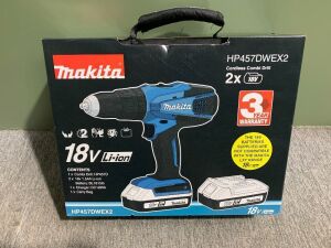 UNRESERVED 2020 Makita HP457DWEX2 Battery Drill