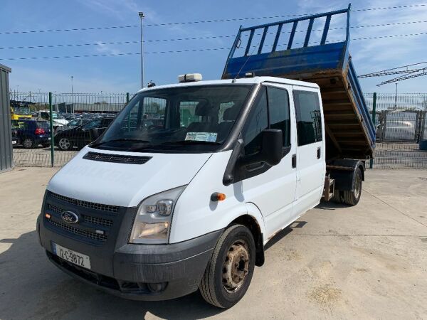 UNRESERVED 2012 Ford Transit 350L L3 2.2TD 125PS T5 M6 RWD Twin Wheel Crew Cab 3 Way 3.5T Tipper