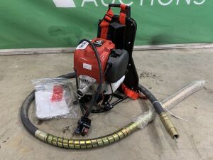 UNRESERVED Unused Backpack Petrol Concrete Poker Unit c/w 2.4M Lance