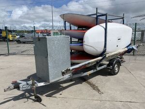 Selection of 6x Topper Boats c/w Sail & Boat Trailer