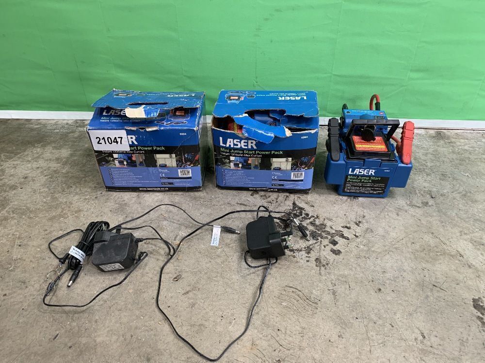 UNRESERVED 3 x Laser Mini Jump Starter Power Pack In Box  ONLINE TIMED  AUCTION DAY TWO - TOOL & EQUIPMENT AUCTION - Ends From 9:30am 15th July -  Irish Machinery Auctions