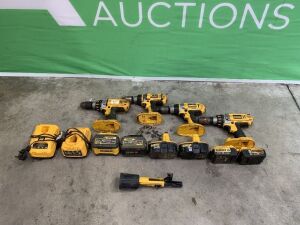 UNRESERVED Assorted Dewalt Drills, Battries & Charger