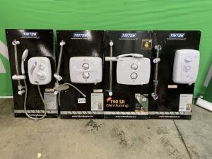 4 x Triton Electric Shower Units (Used As Display Models)