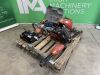 UNRESERVED Pallet to Include: Milwaukee Flex Sander, Clarke Compressor, 2018 Alltrad Raddle Mixer - Head, Mag Drill & More