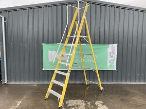 UNRESERVED Clow 1.96M 6 Rung Fibreglass Platform Ladder