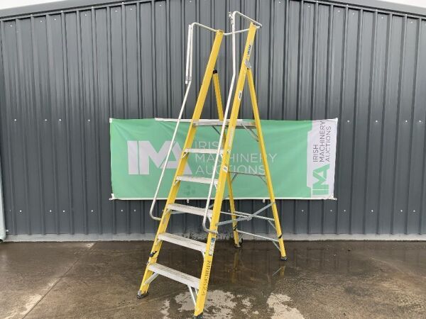 UNRESERVED Clow 1.68M 5 Rung Fibreglass Platform Ladder