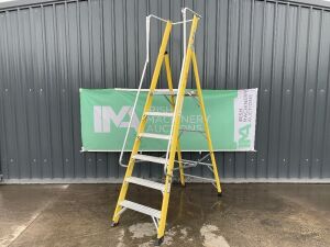 UNRESERVED Clow 1.68M 5 Rung Fibreglass Platform Ladder