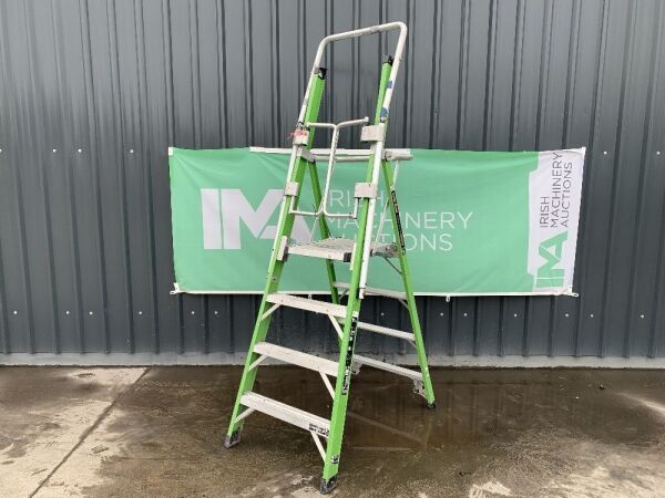 UNRESERVED Little Giant 2.6M 3 Rung Platform Ladder c/w Safety Cage