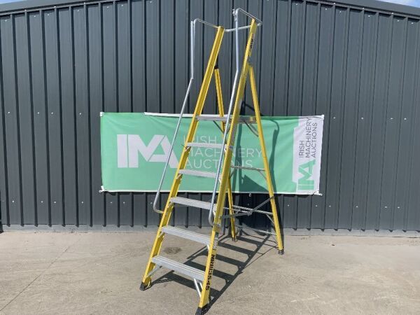 UNRESERVED Clow 1.68M 5 Rung Fibreglass Platform Ladder