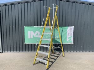 UNRESERVED Clow 1.68M 5 Rung Fibreglass Platform Ladder