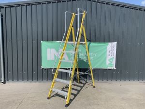 UNRESERVED Clow 1.68M 5 Rung Fibreglass Platform Ladder