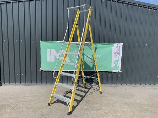 UNRESERVED Clow 1.68M 5 Rung Fibreglass Platform Ladder