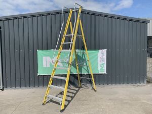 UNRESERVED Clow 2.42M 7 Rung Fibreglass Platform Ladder