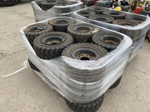 24x Forklift Tyres & Rims (18 x 7-8)