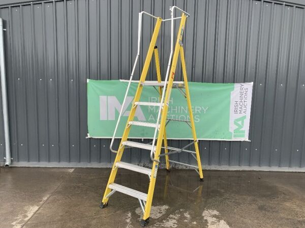 UNRESERVED Clow 1.68M 5 Rung Fibreglass Platform Ladder