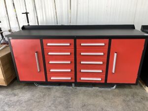 UNRESERVED/UNUSED Red Steelman 7FT Workbench