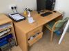 Physiotherapist Room-Kettler Exercise Bike, Exercise Mats, Office Table c/w Drawers, Wooden Shelf, 3 - x Green Chairs, 1 x Brown Chair, 1 x Walker, Tabletop Powerpoint Fridge, Sharp Microwave, - Freestanding Mirror, HP pro Hardive c/w Dell Monitor & Keybo - 2