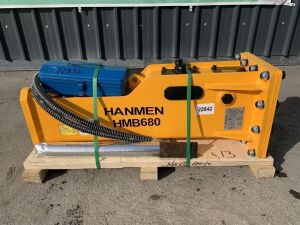 UNRESERVED/UNUSED Hanmen HMB680 Hydraulic Rock Breaker To Suit 5T-7T