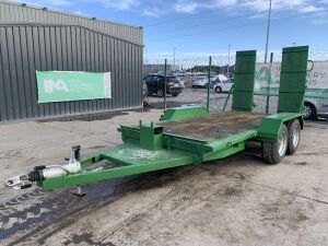 Green Double Axle 14ft x 6.6ft Flat Trailer