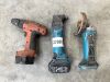 UNRESERVED 2 x Makita Cordless Grinders & Makita Cordless Drill