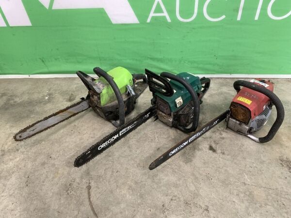 UNRESERVED 3x Petrol Chainsaws