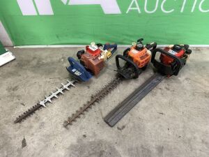 UNRESERVED 3x Petrol Hedge Trimmers to Include: Kawasaki TJ23V, Warrior & Rolson