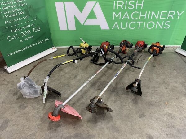 UNRESERVED 5x Petrol Strimmers to Include: Blue Bird, Robin, Flymo, McCulloch & Soverign