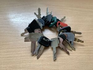 Large Set Of Various Machinery Keys Yanmar, JCB, Volvo, Takeuchi, CAT & More